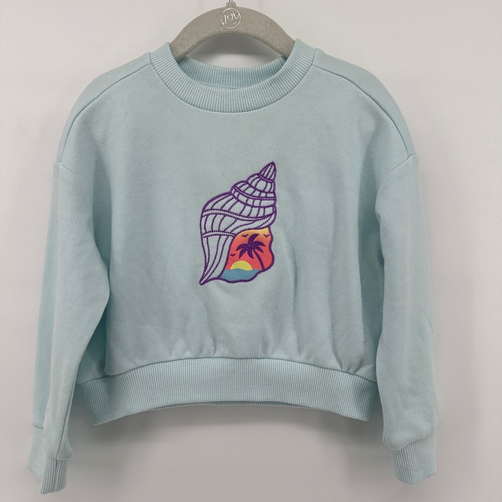 Tucker + Tate Kids Light Blue Shell Embroidered Sweatshirt Size 3 NEW